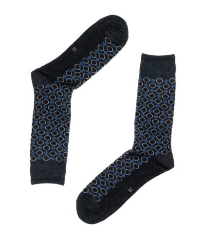 Ανδρική μαύρη κάλτσα με μπλε σχέδιο